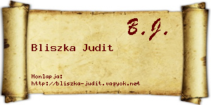 Bliszka Judit névjegykártya